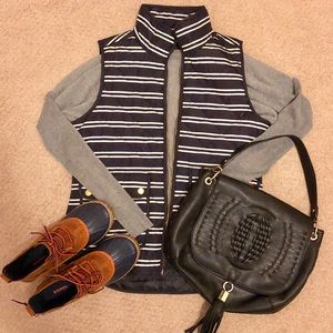 Kenar Navy and White Striped Vest